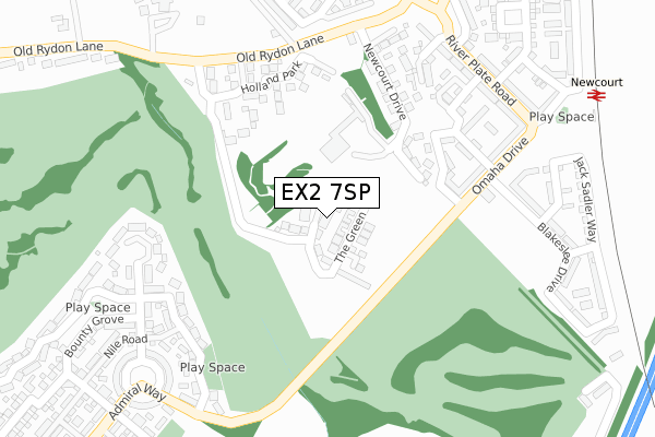 EX2 7SP map - large scale - OS Open Zoomstack (Ordnance Survey)