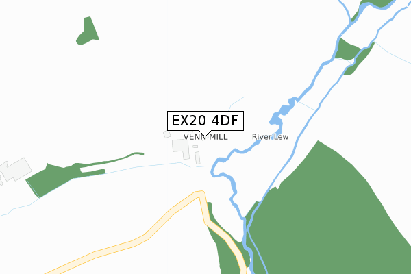 EX20 4DF map - large scale - OS Open Zoomstack (Ordnance Survey)