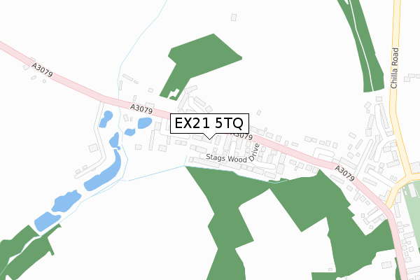 EX21 5TQ map - large scale - OS Open Zoomstack (Ordnance Survey)