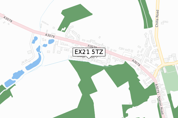 EX21 5TZ map - large scale - OS Open Zoomstack (Ordnance Survey)