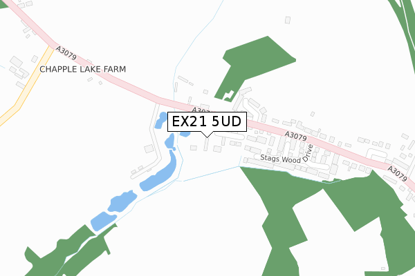 EX21 5UD map - large scale - OS Open Zoomstack (Ordnance Survey)