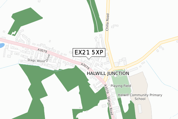 EX21 5XP map - large scale - OS Open Zoomstack (Ordnance Survey)