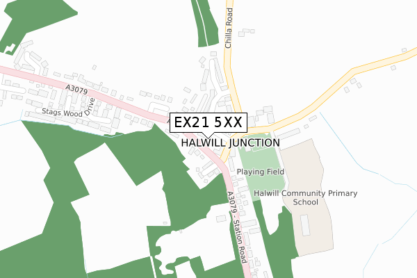 EX21 5XX map - large scale - OS Open Zoomstack (Ordnance Survey)