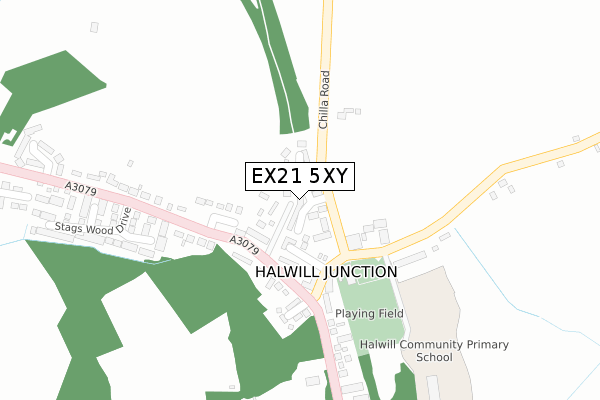 EX21 5XY map - large scale - OS Open Zoomstack (Ordnance Survey)