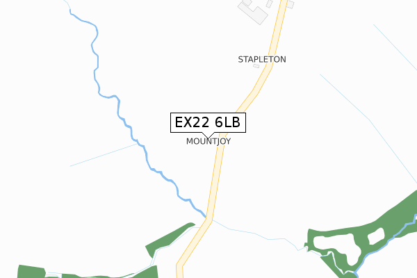 EX22 6LB map - large scale - OS Open Zoomstack (Ordnance Survey)