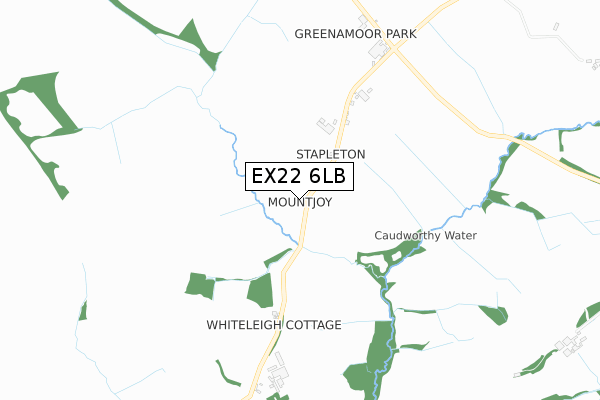 EX22 6LB map - small scale - OS Open Zoomstack (Ordnance Survey)