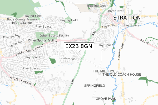 EX23 8GN map - small scale - OS Open Zoomstack (Ordnance Survey)