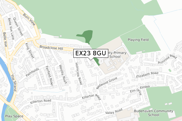 EX23 8GU map - large scale - OS Open Zoomstack (Ordnance Survey)