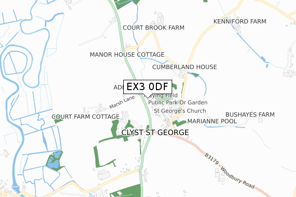 EX3 0DF map - small scale - OS Open Zoomstack (Ordnance Survey)