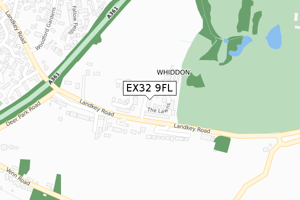 EX32 9FL map - large scale - OS Open Zoomstack (Ordnance Survey)