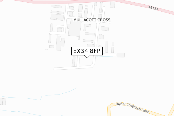 EX34 8FP map - large scale - OS Open Zoomstack (Ordnance Survey)