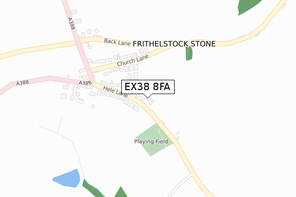 EX38 8FA map - large scale - OS Open Zoomstack (Ordnance Survey)