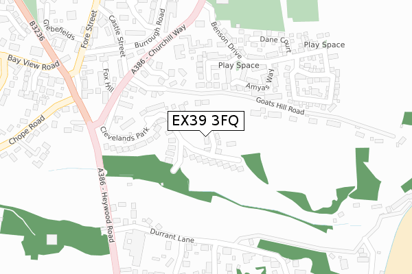 EX39 3FQ map - large scale - OS Open Zoomstack (Ordnance Survey)