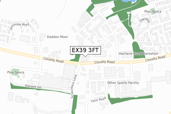 EX39 3FT map - large scale - OS Open Zoomstack (Ordnance Survey)