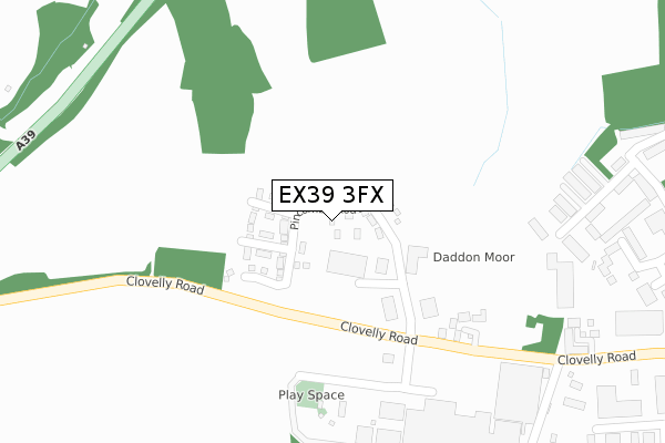 EX39 3FX map - large scale - OS Open Zoomstack (Ordnance Survey)