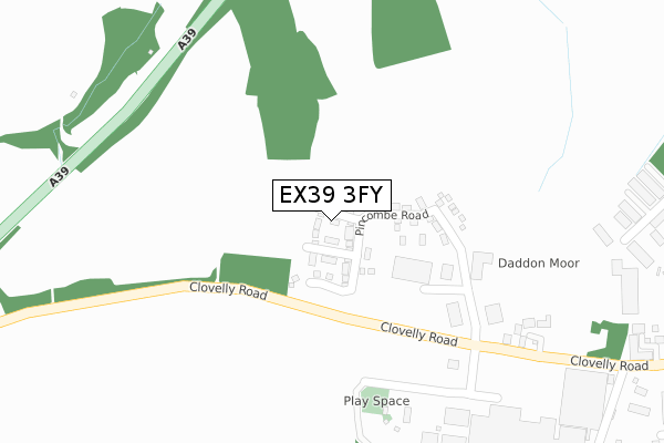 EX39 3FY map - large scale - OS Open Zoomstack (Ordnance Survey)