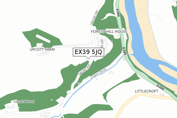 EX39 5JQ map - large scale - OS Open Zoomstack (Ordnance Survey)