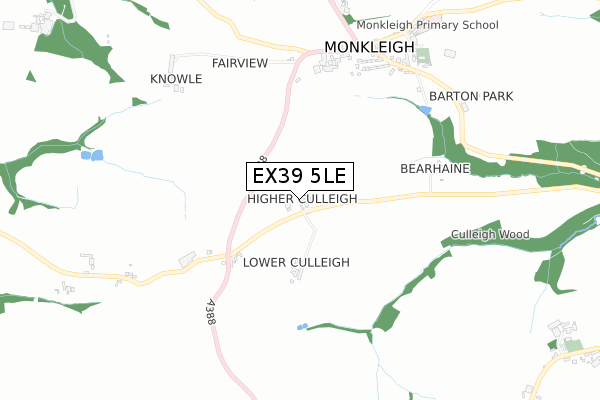 EX39 5LE map - small scale - OS Open Zoomstack (Ordnance Survey)