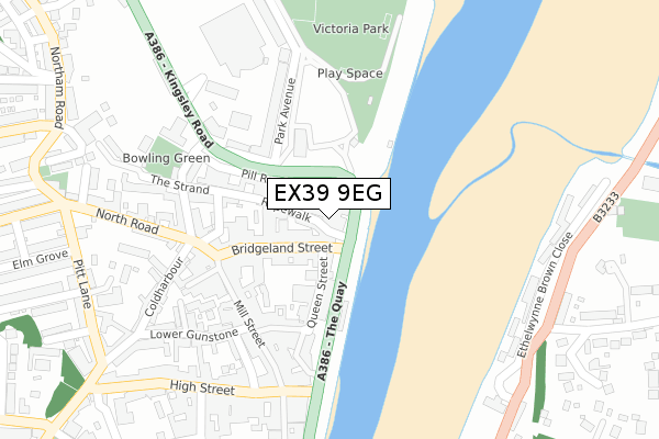 EX39 9EG map - large scale - OS Open Zoomstack (Ordnance Survey)