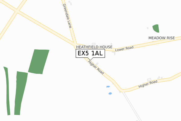 EX5 1AL map - large scale - OS Open Zoomstack (Ordnance Survey)