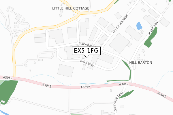 EX5 1FG map - large scale - OS Open Zoomstack (Ordnance Survey)