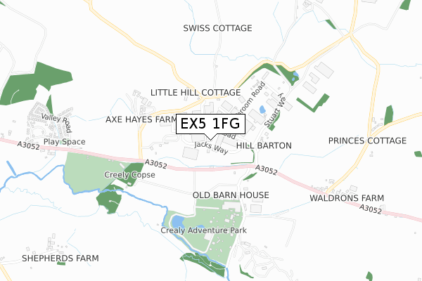 EX5 1FG map - small scale - OS Open Zoomstack (Ordnance Survey)