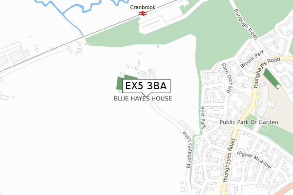 EX5 3BA map - large scale - OS Open Zoomstack (Ordnance Survey)