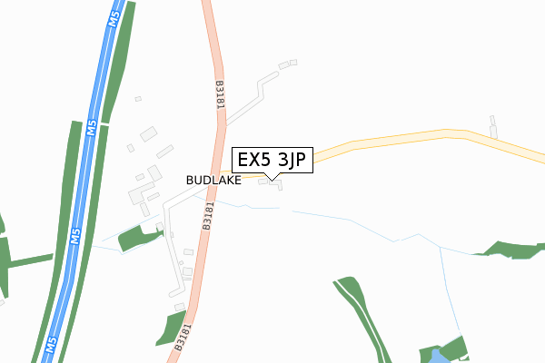 EX5 3JP map - large scale - OS Open Zoomstack (Ordnance Survey)