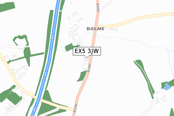 EX5 3JW map - large scale - OS Open Zoomstack (Ordnance Survey)