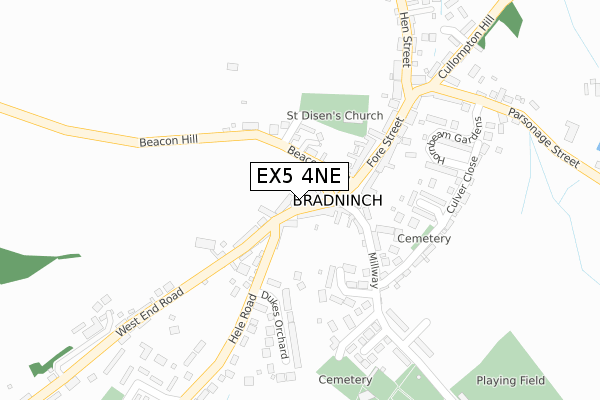 EX5 4NE map - large scale - OS Open Zoomstack (Ordnance Survey)