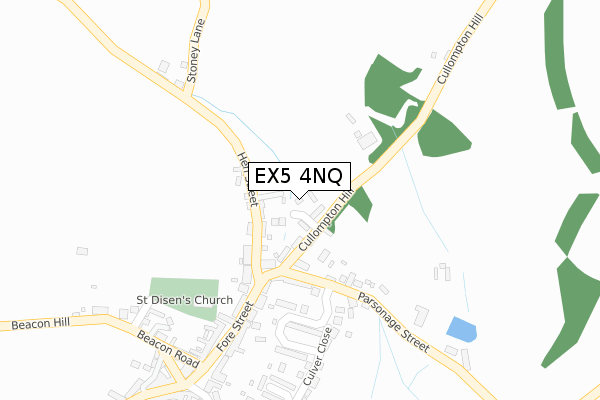 EX5 4NQ map - large scale - OS Open Zoomstack (Ordnance Survey)