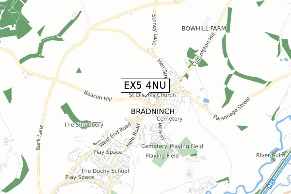 EX5 4NU map - small scale - OS Open Zoomstack (Ordnance Survey)