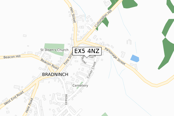 EX5 4NZ map - large scale - OS Open Zoomstack (Ordnance Survey)