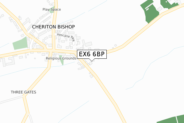 EX6 6BP map - large scale - OS Open Zoomstack (Ordnance Survey)