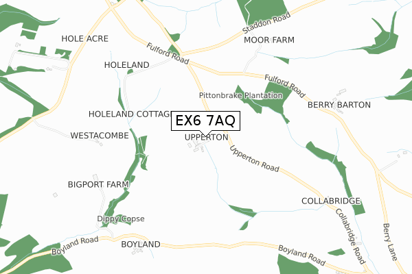 EX6 7AQ map - small scale - OS Open Zoomstack (Ordnance Survey)