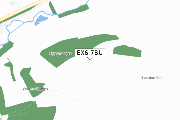 EX6 7BU map - large scale - OS Open Zoomstack (Ordnance Survey)