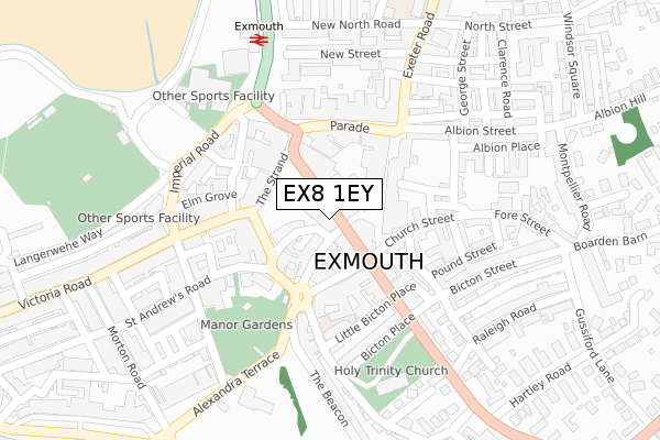 EX8 1EY map - large scale - OS Open Zoomstack (Ordnance Survey)