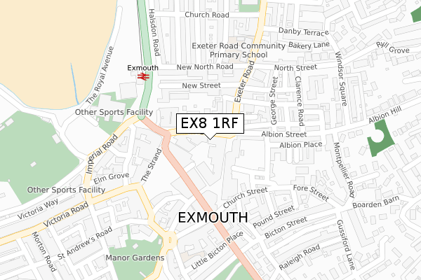 EX8 1RF map - large scale - OS Open Zoomstack (Ordnance Survey)