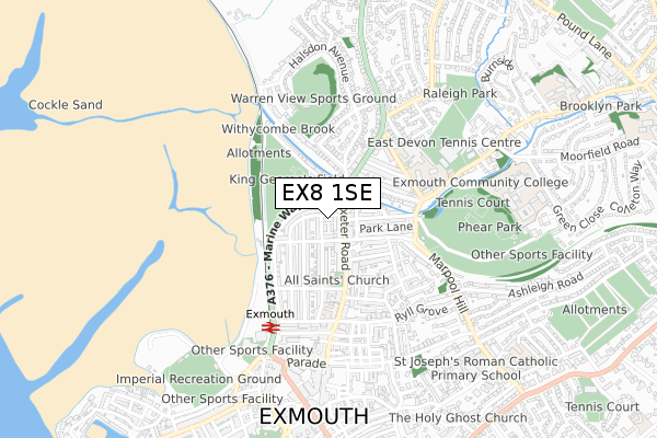 EX8 1SE map - small scale - OS Open Zoomstack (Ordnance Survey)