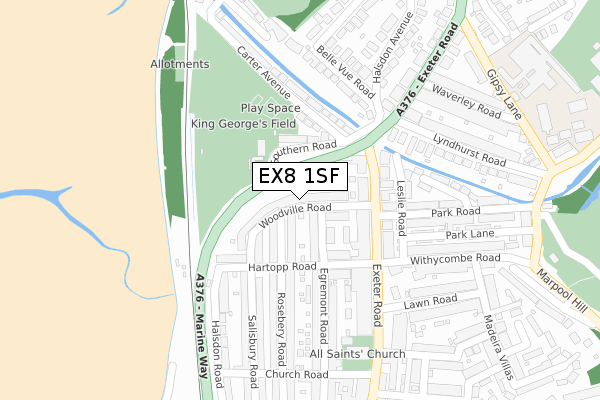 EX8 1SF map - large scale - OS Open Zoomstack (Ordnance Survey)