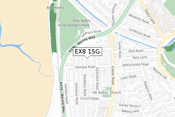 EX8 1SG map - large scale - OS Open Zoomstack (Ordnance Survey)