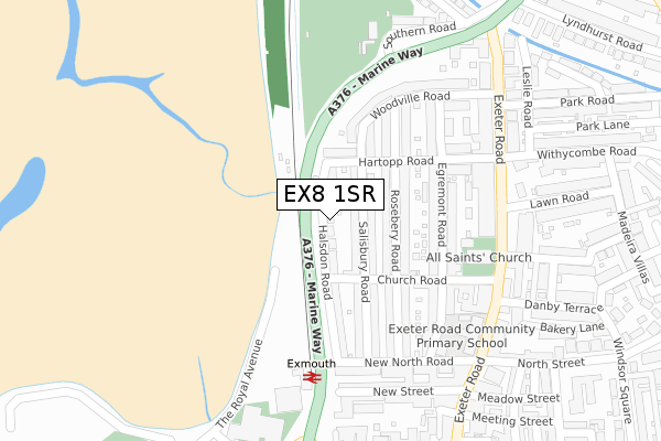 EX8 1SR map - large scale - OS Open Zoomstack (Ordnance Survey)