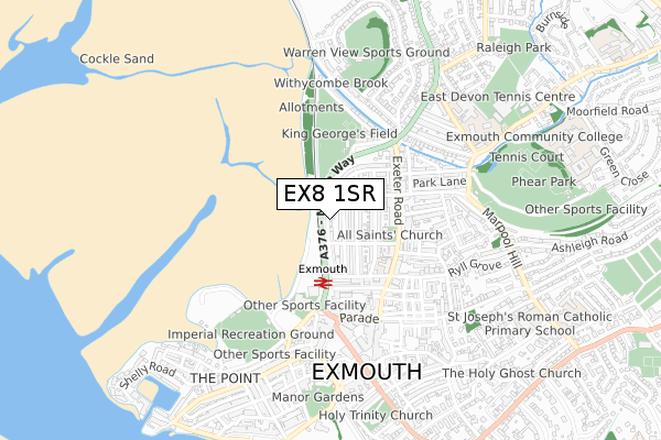 EX8 1SR map - small scale - OS Open Zoomstack (Ordnance Survey)