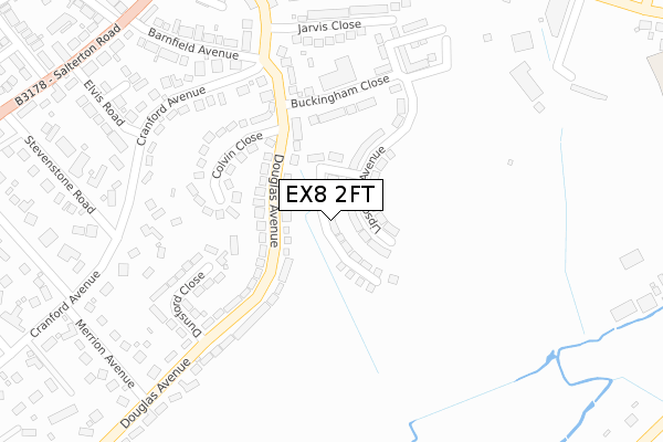 EX8 2FT map - large scale - OS Open Zoomstack (Ordnance Survey)