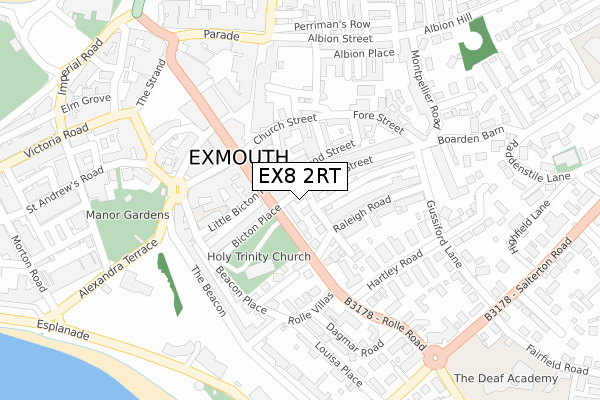EX8 2RT map - large scale - OS Open Zoomstack (Ordnance Survey)