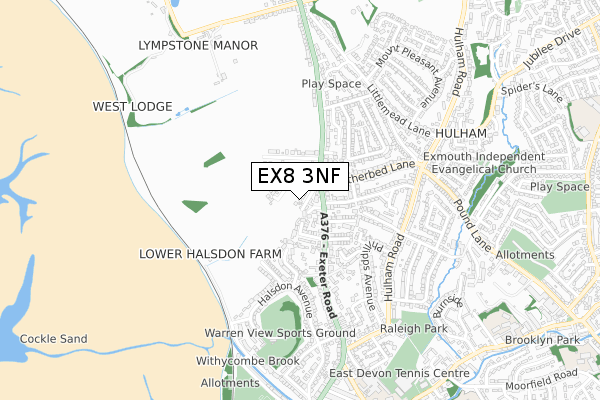 EX8 3NF map - small scale - OS Open Zoomstack (Ordnance Survey)