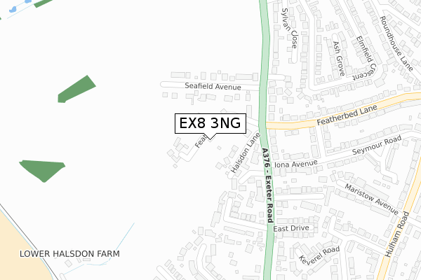 EX8 3NG map - large scale - OS Open Zoomstack (Ordnance Survey)