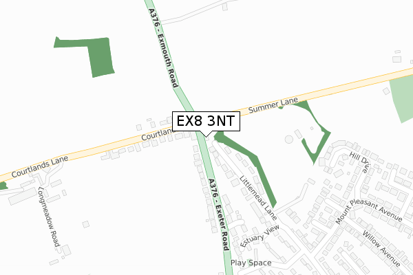 EX8 3NT map - large scale - OS Open Zoomstack (Ordnance Survey)