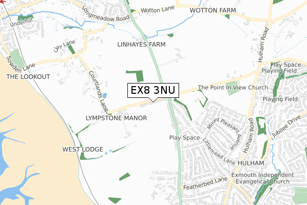 EX8 3NU map - small scale - OS Open Zoomstack (Ordnance Survey)