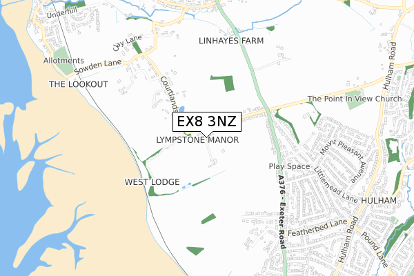 EX8 3NZ map - small scale - OS Open Zoomstack (Ordnance Survey)